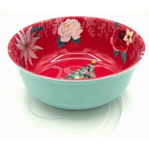 Pioneer Woman 100% Melamine Textured Holiday Bowl Textured Christmas Tree Flower